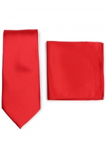 Cravate et foulard décoratif en set - rouge