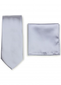 Ensemble cravate et pochette pour homme - gris