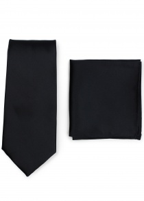 Ensemble cravate et foulard cavalier - noir