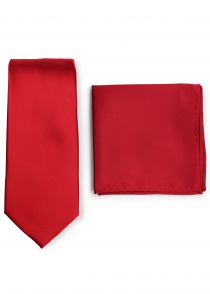 Cravate et foulard décoratif en set - rouge foncé