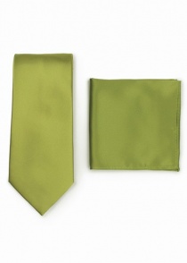Cravate et pochette pour hommes en vert