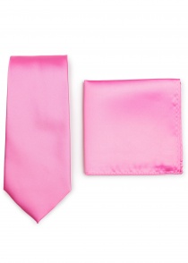 Cravate d'affaires et pochette en kit - rose