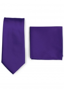 Cravate d'affaires et pochette en kit - violet