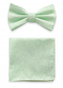 nœud papillon et pochette en vert clair