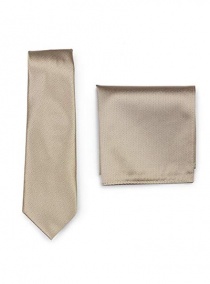Set cravate pochette sable structuré