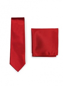 Set cravate d'affaires pochette rouge structuré