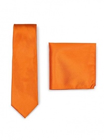 Set cravate homme foulard cuivré-orange structuré