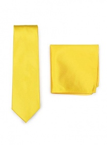Set Krawatte Ziertuch gelb Struktur