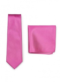 Set Krawatte Kavaliertuch pinkfarben Struktur