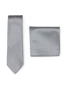 Set cravate foulard gris structuré