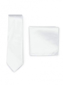 Set cravate et foulard blanc structuré