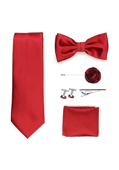 Geschenk-Set Krawatte Herren-Schleife Tuch und mehr in rot Geschenk-Set Krawatte Herren-Schleife Tuch und mehr in rot