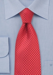 Cravate rouge cerise quadrillage