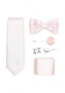 Geschenk-Set Businesskrawatte Fliege Tuch und mehr in blush-rosa