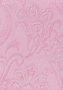Set Businesskrawatte und Kavaliertuch Paisley-Muster rosé