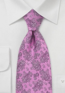 Cravate imprimé baroque rose