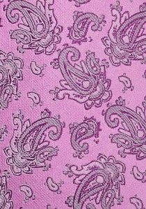 Cravate imprimé baroque rose