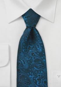 Cravate imprimé baroque bleu