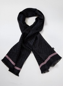 Foulard-cravate Doubleface à pois noir asphalte