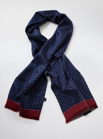 Foulard-cravate double face motif paisley bleu