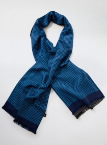 Foulard-cravate Ornements Doubleface bleu marine