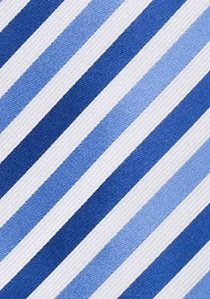 Cravate rayée tons bleus