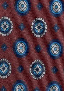 Foulard-cravate large motif ornemental bordeaux