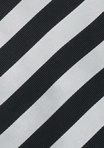 Cravate noire à rayures argentées