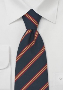 Cravate Sussex-XXL en bleu nuit, rouge et or