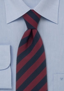 Cravate à rayures bleu et rouge