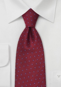 Cravate rouge à pois bleu clair