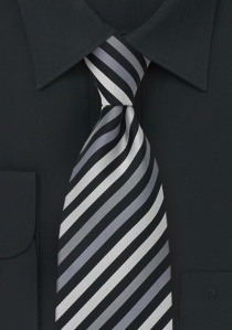 Cravate rayée grise anthracite
