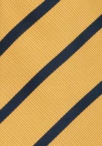 Cravate rayée bleu marine orange