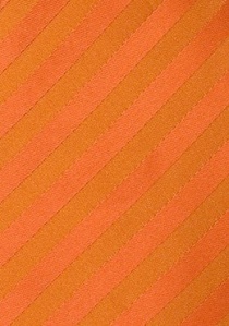 Cravate clip orange rayée ton sur ton