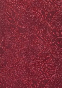 Cravate rouge foncé motif fleur
