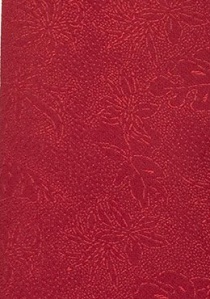 Cravate rouge chatoyant motif fleur