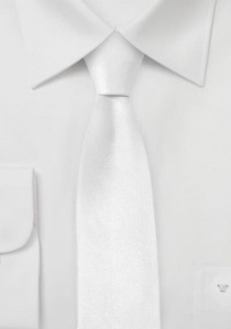 Cravate étroite unie blanc pur