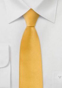 Cravate étroite jaune unie