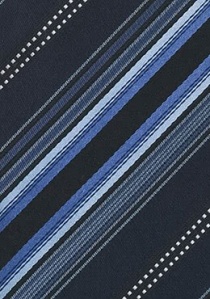 Cravate bleu rayée noir
