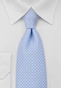 Cravate bleu clair blanc tresse