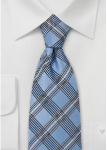 Krawatte Glencheck blau kupfer