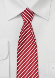 Cravate étroite rouge blanc