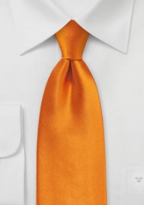 Cravate unie orange enfant soie