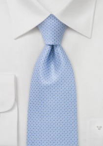 Cravate bleu ciel motif géométrique blanc