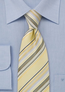 Cravate rayée nuances jaune clair