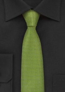 Cravate étroite vert pomme géométrique