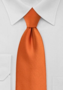 Cravate XXL orange unie