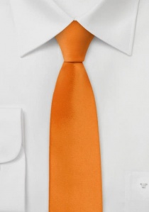 Cravate étroite unie orange