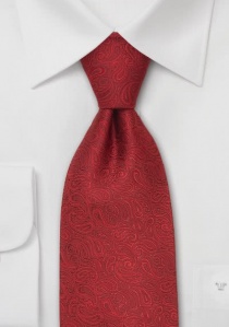Cravate XXL rouge motif cachemire