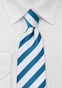 Cravate à rayures bleu clair blanc
